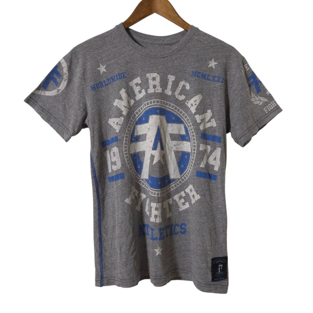 American Fighter Mens Small Graphic T Shirt Gray Lightweight MMA Affliction